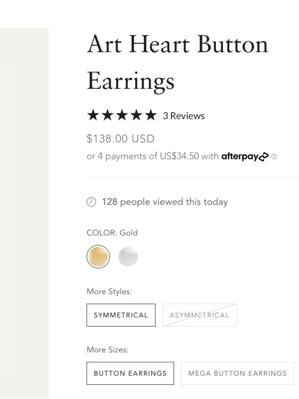 18K Gold Plated Heart-Shaped Statement Earrings